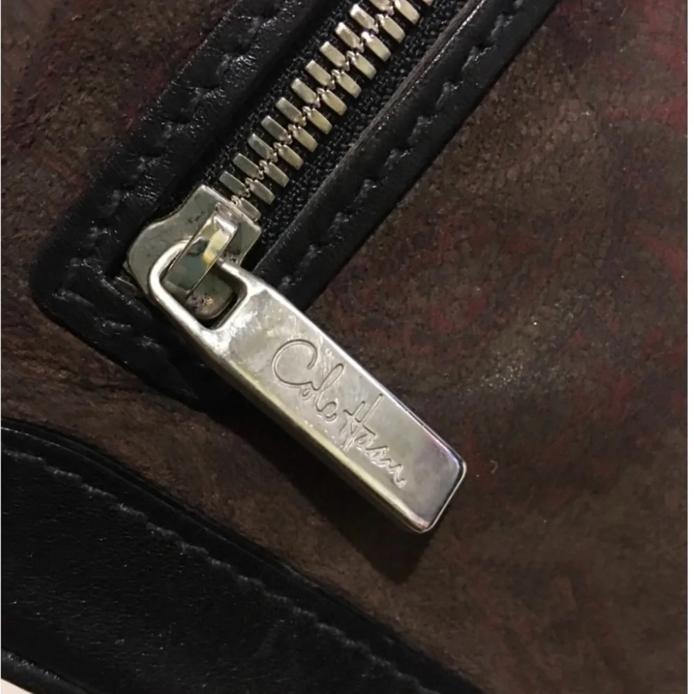 Cole haan unisex Brown distressed Leather Messenger Bag